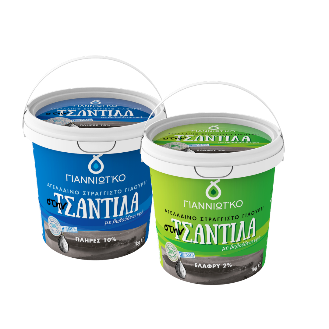Γιαούρτι αγελαδινό στραγγιστό – πλήρες 10% & ελαφρύ 2% [ Στην Τσαντίλα 1kg ]